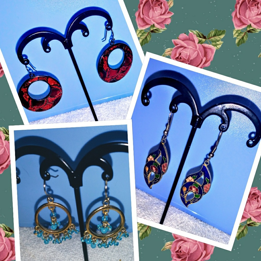 Lot of 3 pairs of earrings